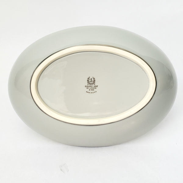 Lenox DUBARRY GRAY Oval Vegetable Bowl Red Ring 9 ½” X-433