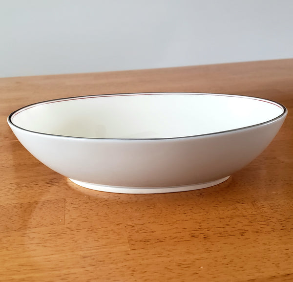 Lenox DUBARRY GRAY Oval Vegetable Bowl Red Ring 9 ½” X-433