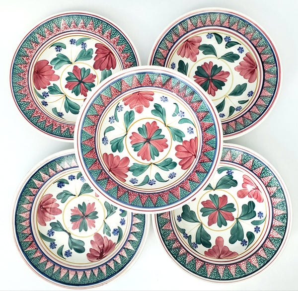 Vintage Hand Painted Ceramic Bowl Set of 5 Nimy Imperiale et Royale