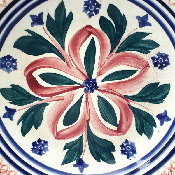 Large Antique Dutch Stick Spatter Ware Bowl 11" Société Céramique Maastricht Holland