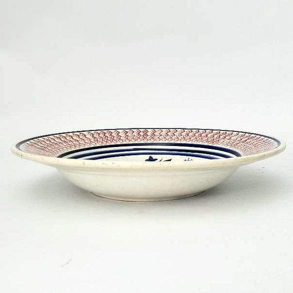 Large Antique Dutch Stick Spatter Ware Bowl 11" Société Céramique Maastricht Holland