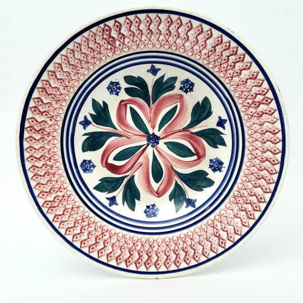 Large Antique Dutch Stick Spatter Ware Bowl 11" Société Céramique Maastricht Holland