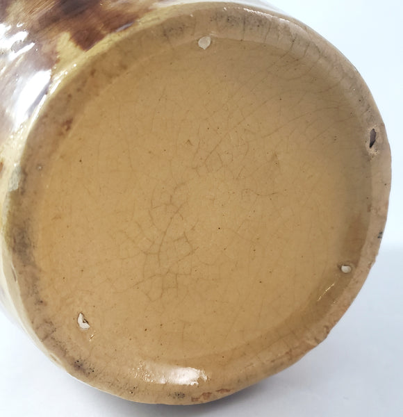 Rockingham Drip Glazed Carmel Brown Yellow Ware Pottery Pitcher