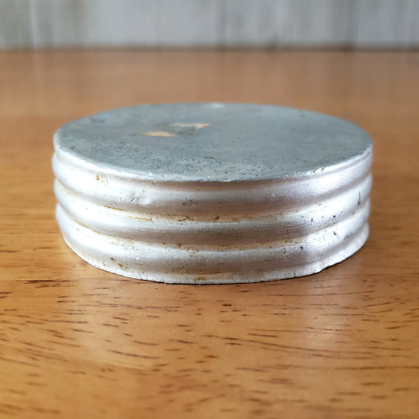 Vintage Glass Etched Allspice Jar Aluminum Lid 12 Paneled