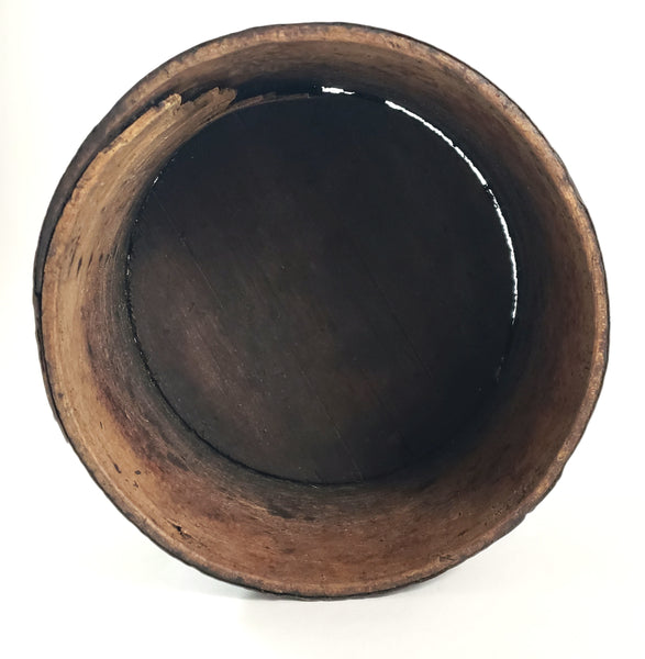 Small Primitive Bentwood Dry Measure Metal Bands 1-2 Quart