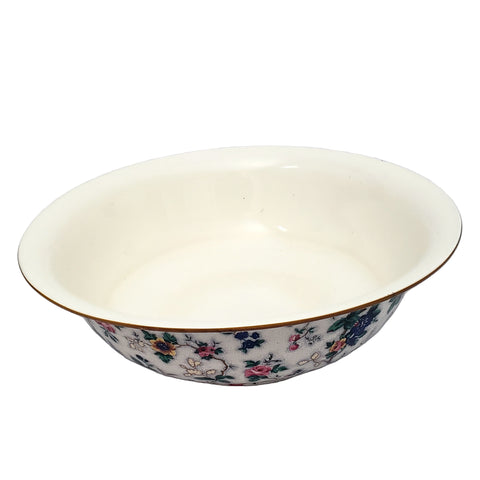 Large Antique English Crown Ducal Ware Chintz Wash Bowl Ascot Pattern