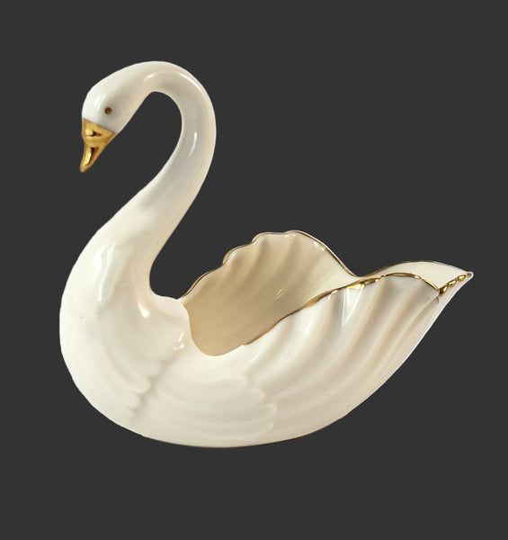 Vintage Lenox Swan Porcelain Trinket Dish Made in U.S.A.