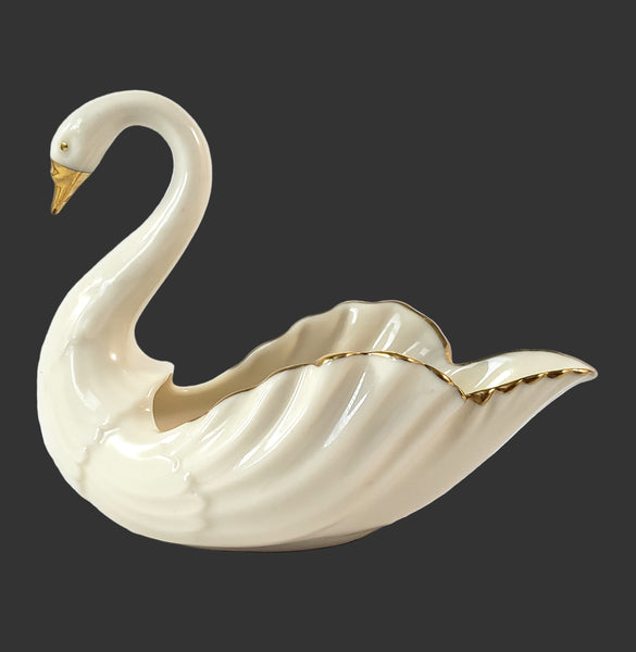 Vintage Lenox Swan Porcelain Trinket Dish Made in U.S.A.