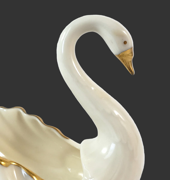 Vintage Lenox Swan Porcelain Trinket Dish Made in U.S.A.