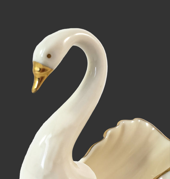 Vintage Lenox Swan Porcelain Trinket Dish Made in U.S.A.