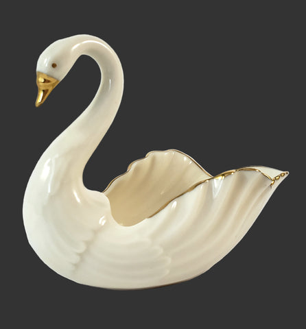 Vintage Lenox Swan Porcelain Trinket Dish Made in U.S.A.
