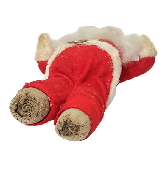 Mid Century Hanging Santa Clause Ornament 7 1/2" Rubber Face 1950's - 1960's