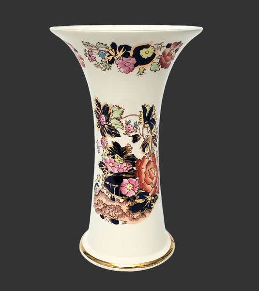 Antique Mason's Ironstone Mandarin Trumpet Vase Flared Mouth  8" England
