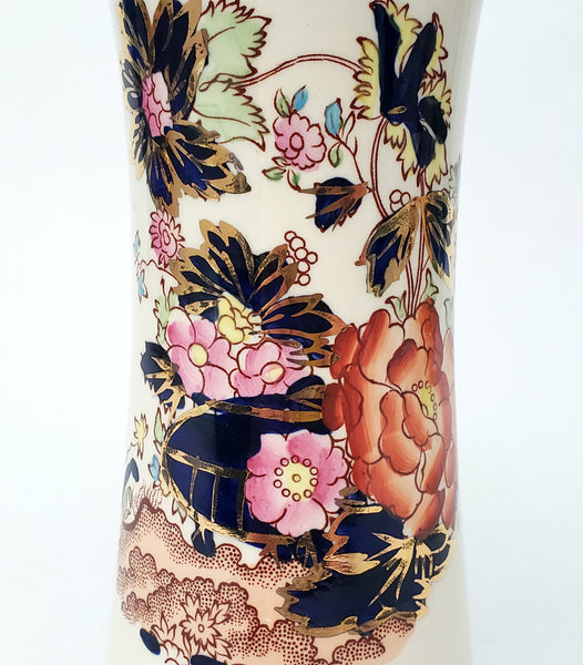 Antique Mason's Ironstone Mandarin Trumpet Vase Flared Mouth  8" England