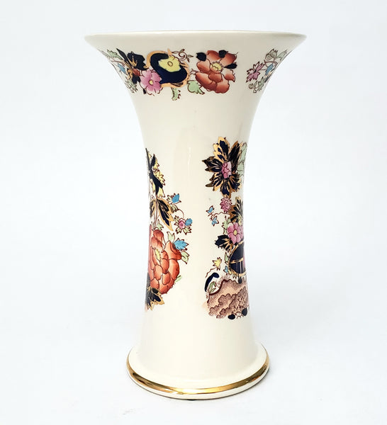 Antique Mason's Ironstone Mandarin Trumpet Vase Flared Mouth  8" England