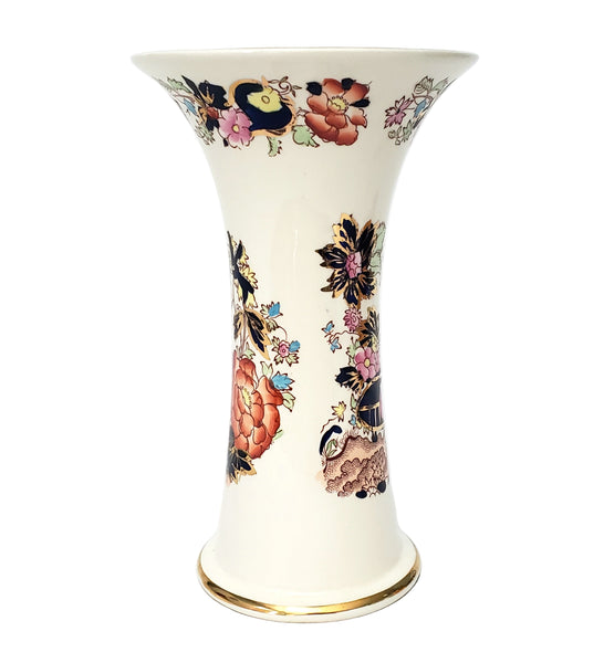 Antique Mason's Ironstone Mandarin Trumpet Vase Flared Mouth  8" England