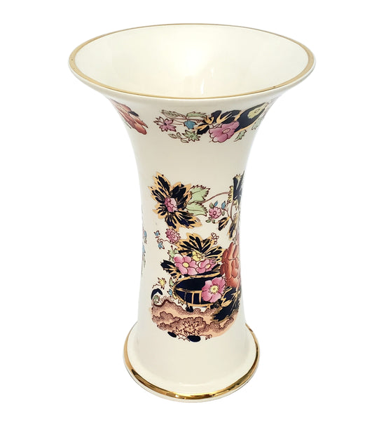 Antique Mason's Ironstone Mandarin Trumpet Vase Flared Mouth  8" England