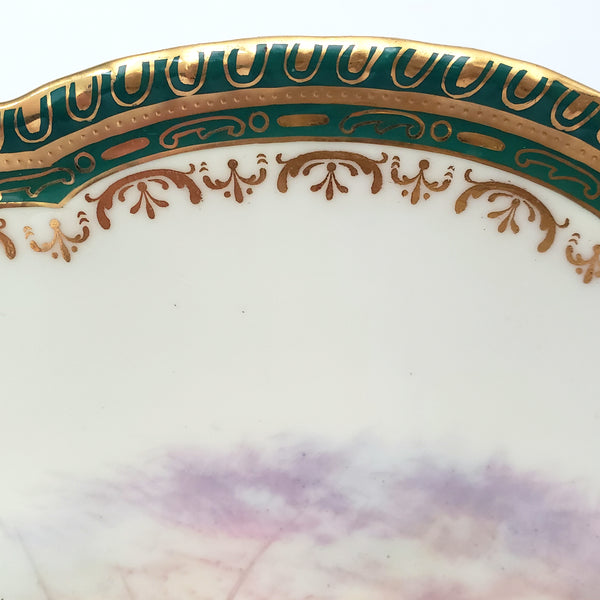 Antique Hand Painted Cabinet Plate Mallard Ducks Cauldon England Signed J. Birbeck Snr