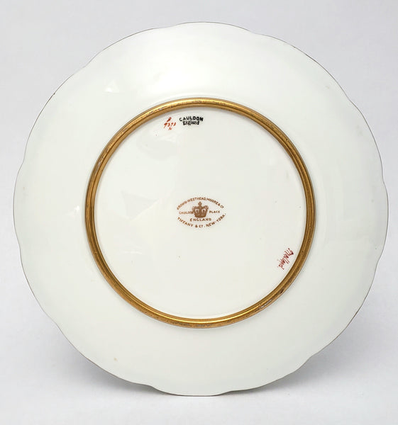 Antique Hand Painted Cabinet Plate Mallard Ducks Cauldon England Signed J. Birbeck Snr
