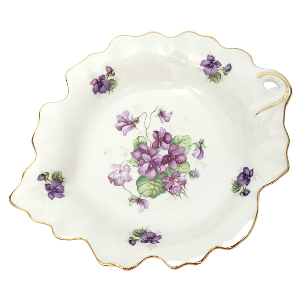 Vintage Porcelain Creamer Open Sugar & Snack Plate Purple Violets by Schumann Germany