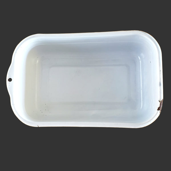 Vintage White Enamelware Steel Storage Bin with Lid by ARMCO Ingot Iron Middletown, Ohio