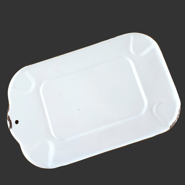 Vintage White Enamelware Steel Storage Bin with Lid by ARMCO Ingot Iron Middletown, Ohio