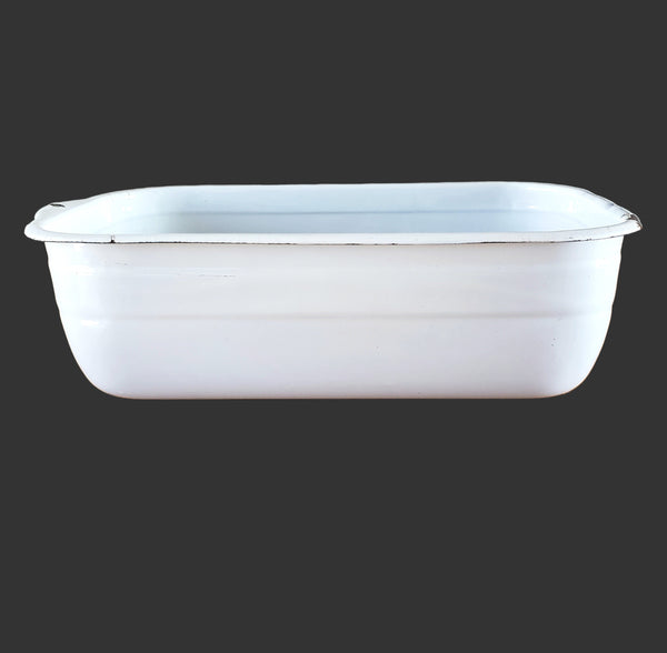 Vintage White Enamelware Steel Storage Bin with Lid by ARMCO Ingot Iron Middletown, Ohio