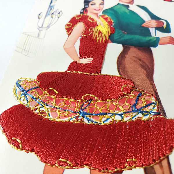 Vintage Hand Embroidered Postcards Portugal Spain Collection of 6