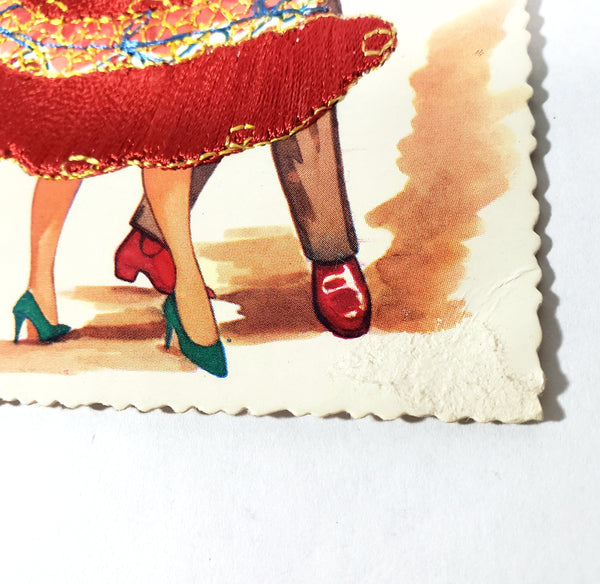 Vintage Hand Embroidered Postcards Portugal Spain Collection of 6