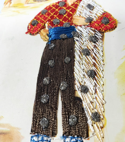 Vintage Hand Embroidered Postcards Portugal Spain Collection of 6