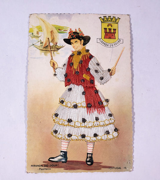 Vintage Hand Embroidered Postcards Portugal Spain Collection of 6
