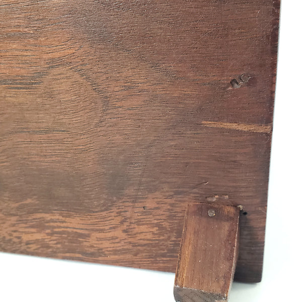 Vintage Wooden Keepsake Chest Box Hinged Lid with Decorative Onlay