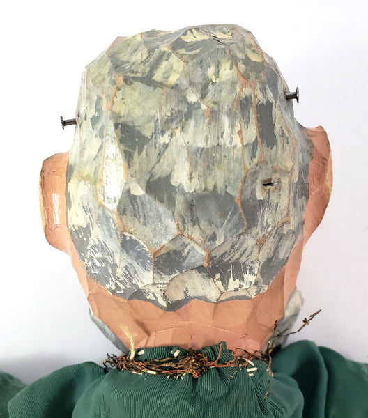 Vintage Hand Carved Wooden German Hand Puppets Two Bearded German Men 1920s-1930s