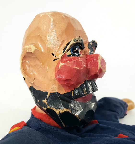 Vintage Hand Carved Wooden German Hand Puppets Two Bearded German Men 1920s-1930s