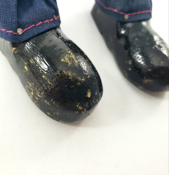 Vintage Hand Carved Wooden German Hand Puppets Two Bearded German Men 1920s-1930s