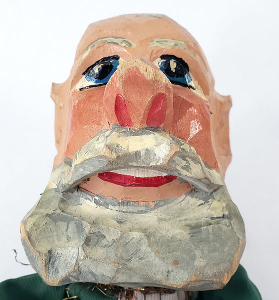 Vintage Hand Carved Wooden German Hand Puppets Two Bearded German Men 1920s-1930s