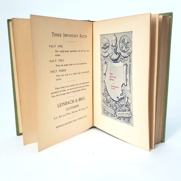 The Sketch Book by Washington Irving Collection of 2 Decorative Red & Green Covers