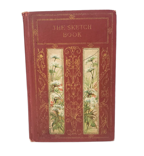 The Sketch Book by Washington Irving Collection of 2 Decorative Red & Green Covers
