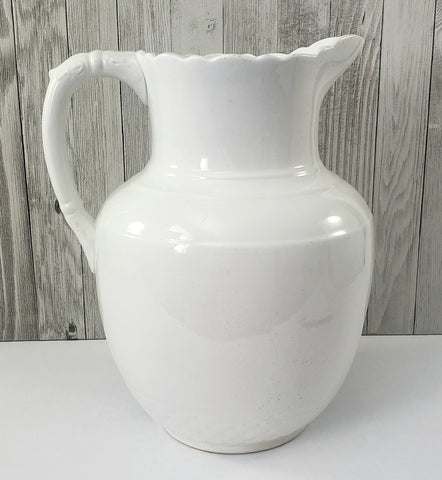 Large 19th Century White Opaque Porcelain Pitcher 1.5 Gallon by Bridgwood & Son England