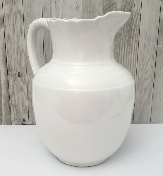 Large 19th Century White Opaque Porcelain Pitcher 1.5 Gallon by Bridgwood & Son England