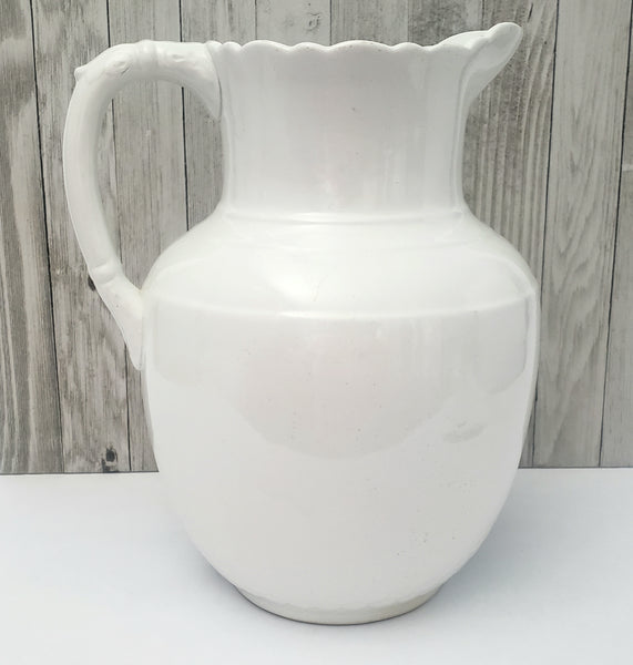 Large 19th Century White Opaque Porcelain Pitcher 1.5 Gallon by Bridgwood & Son England