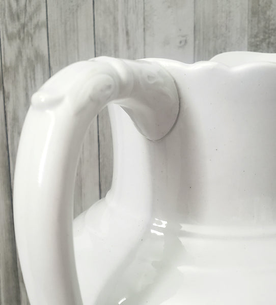 Large 19th Century White Opaque Porcelain Pitcher 1.5 Gallon by Bridgwood & Son England