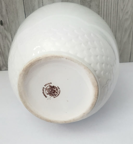 Large 19th Century White Opaque Porcelain Pitcher 1.5 Gallon by Bridgwood & Son England
