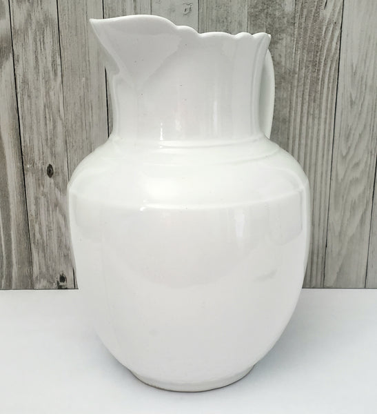 Large 19th Century White Opaque Porcelain Pitcher 1.5 Gallon by Bridgwood & Son England