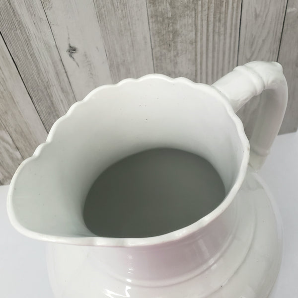Large 19th Century White Opaque Porcelain Pitcher 1.5 Gallon by Bridgwood & Son England