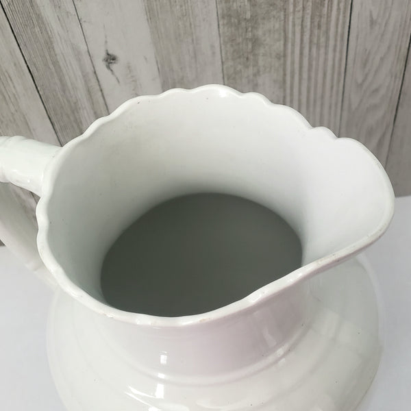 Large 19th Century White Opaque Porcelain Pitcher 1.5 Gallon by Bridgwood & Son England