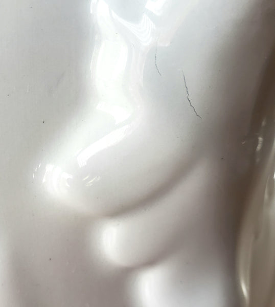 Antique White Ironstone Pitcher - Ewer 12" James Edwards Burslem England