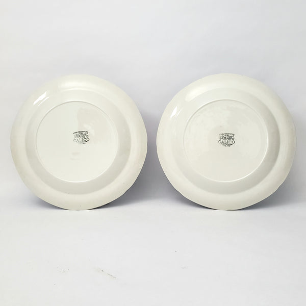Vintage Royal Crownford Dinner Plates Set fo 6 Blue Calico Staffordshire England