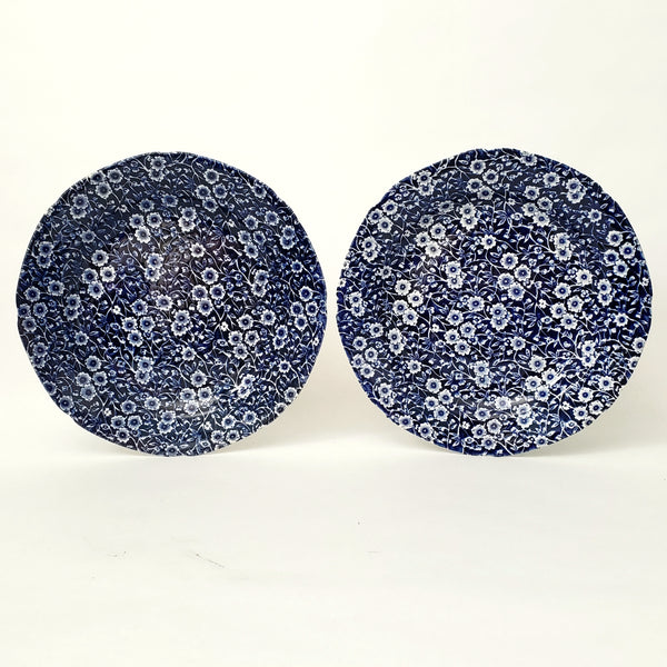 Vintage Royal Crownford Dinner Plates Set fo 6 Blue Calico Staffordshire England