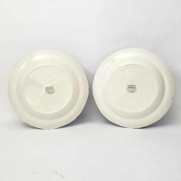 Vintage Royal Crownford Dinner Plates Set fo 6 Blue Calico Staffordshire England